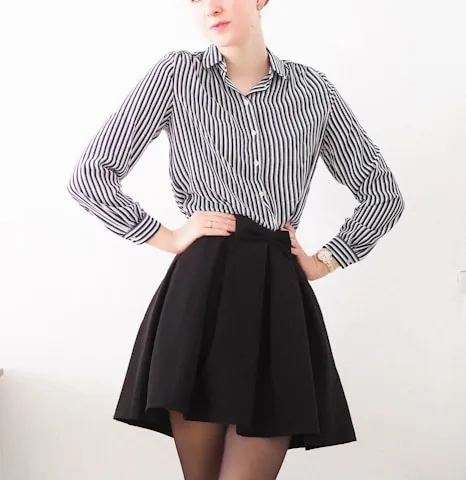 Black Grey Skirt